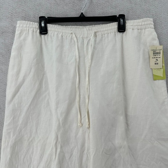 NWT Coldwater Creek Linen Pants Womens PXL Capri Crop Pull On Lined‎ Brook Fit - Picture 3 of 14